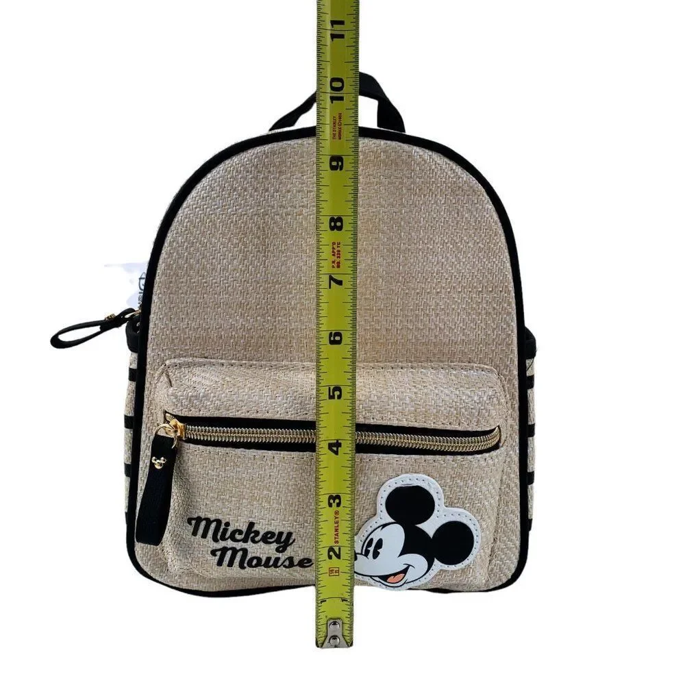 Disney x Primark Mickey Mouse Woven Backpack – Beige – Limited Edition – NWT